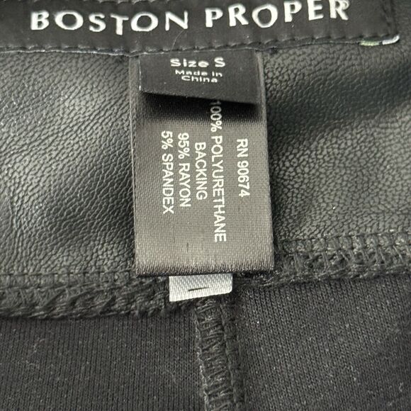 Boston Proper Pants Women‎ Small Black Skinny Faux Leather Legging Rocker Edgy - Picture 8 of 10